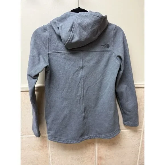 The North Face Knit Stitch Pullover Snap On Hoodie.Heathered Gray. Sz XS - Picture 3 of 13
